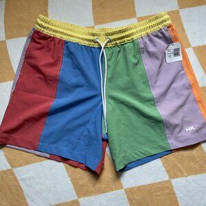 Humankind Swim Size L Rainbow 5" Inseam Swim Shorts